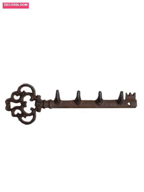 Other - Cast Iron Wall Mount Key Hanger 4 Hooks Antique Victorian Rust Finish